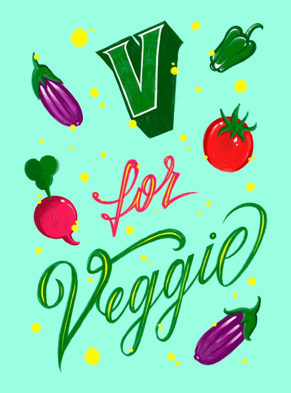 V FOR VEGGIE, 2025 (digitális művészet) alkotó: Guillaume Laserson