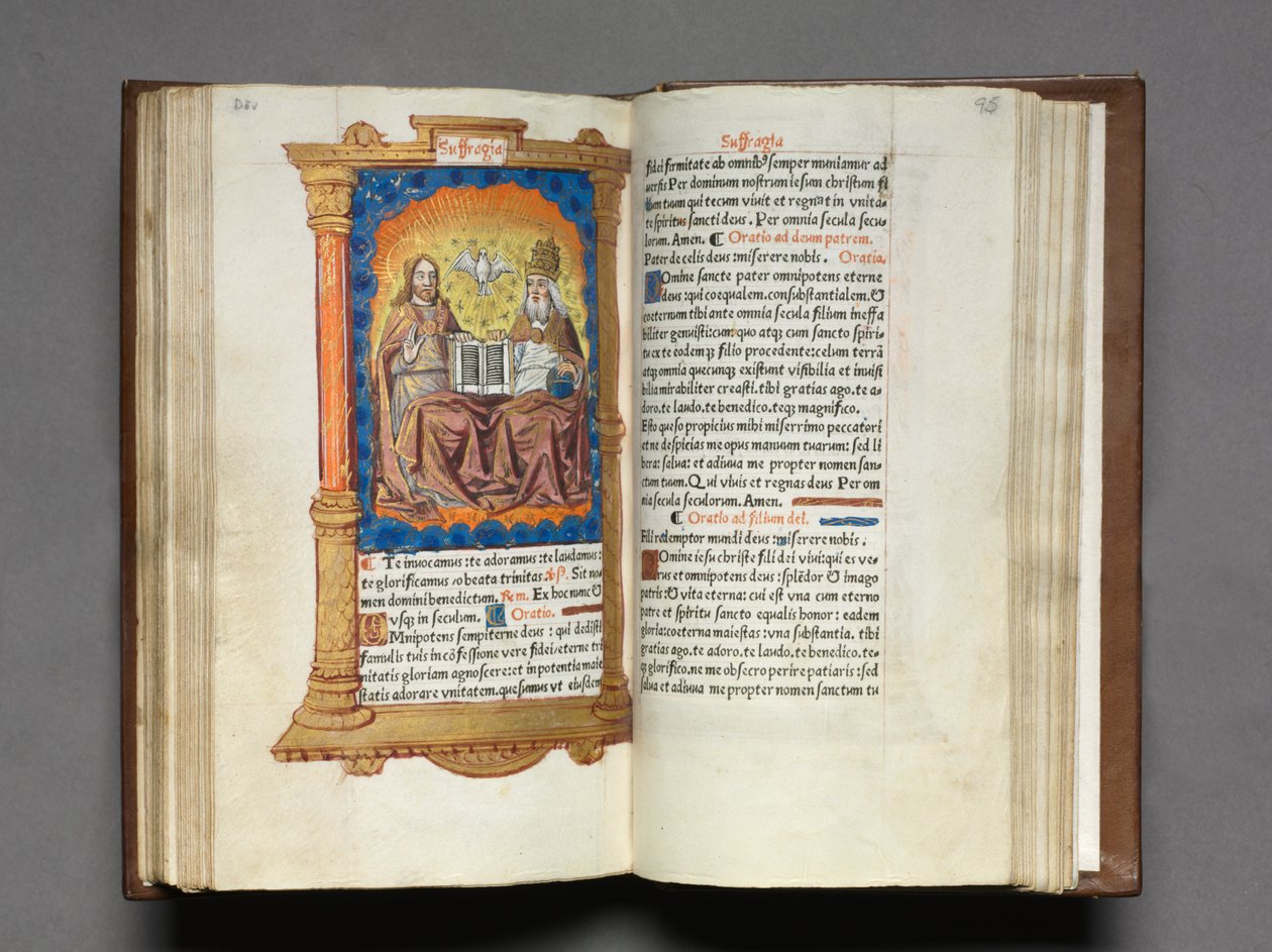 Nyomtatott órakönyv Róma használata: fol. 95r, The Trinity, 1510. alkotó: Guillaume Le Rouge
