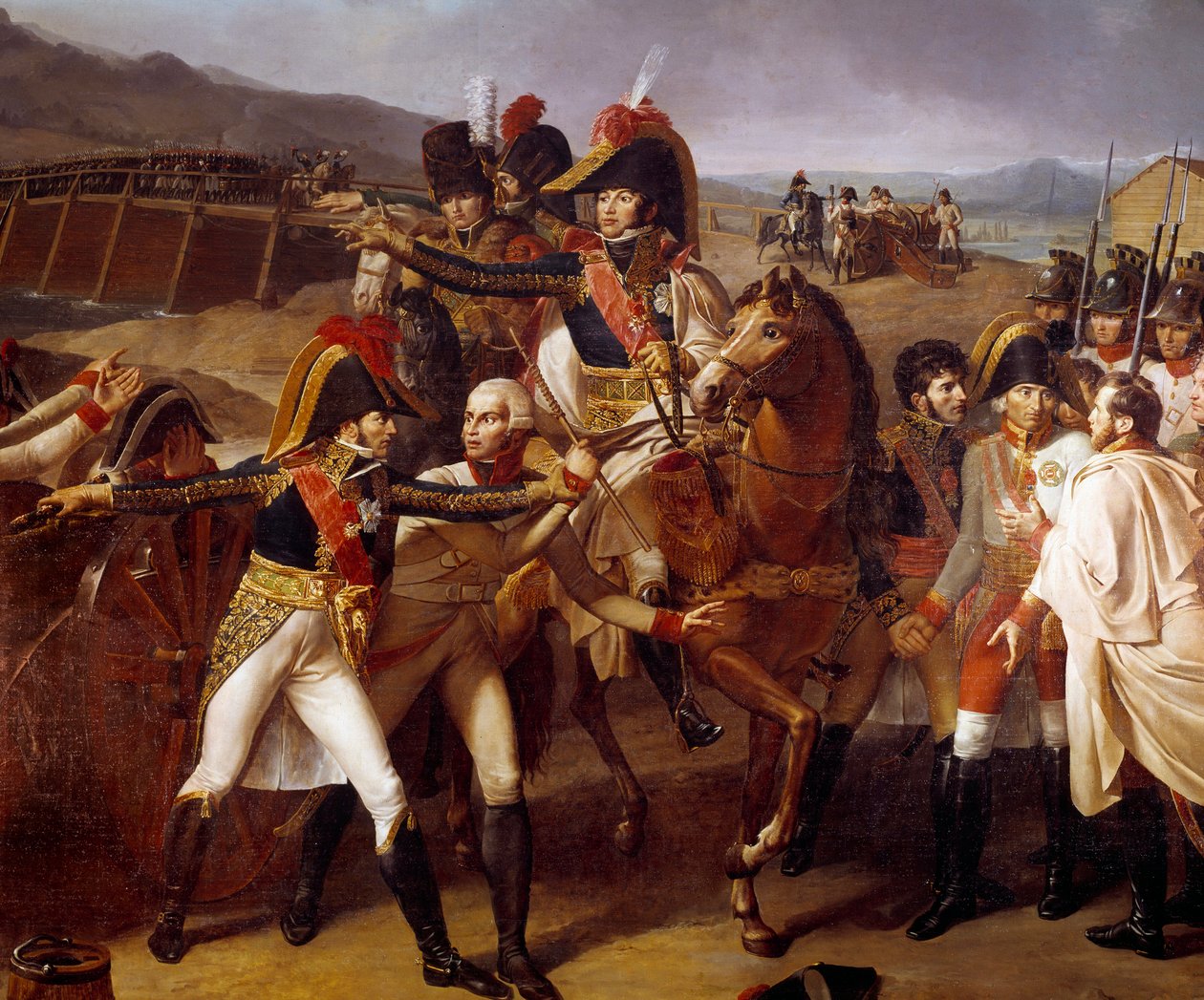 Meglepetés a Tabour dunai hídjáról 1805.11.14. Marechaux Lannes és Murat győzelme Auersperg hercege felett. Részlet Jean Lannes, Montebello hercege (1769-1809), Joachim Murat (1787-1815) az első dunai hadjárat során. Fájdalom alkotó: Guillaume Lethiere