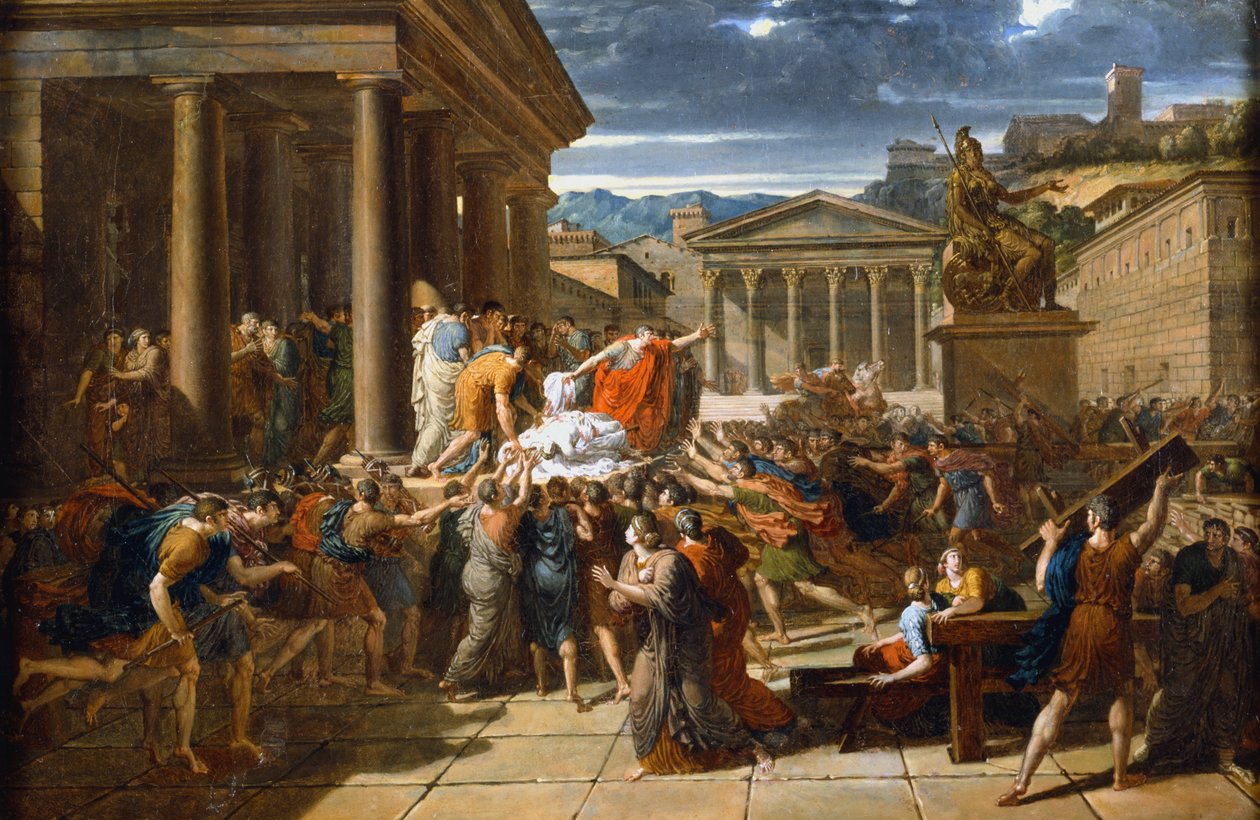 Caesar halála, ie 44 c1780-1832. alkotó: Guillaume Lethiere