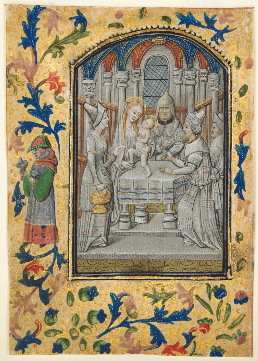 Levél egy órakönyvből: A látogatás, c. 1470-1480. alkotó: Guillaume Vrelant
