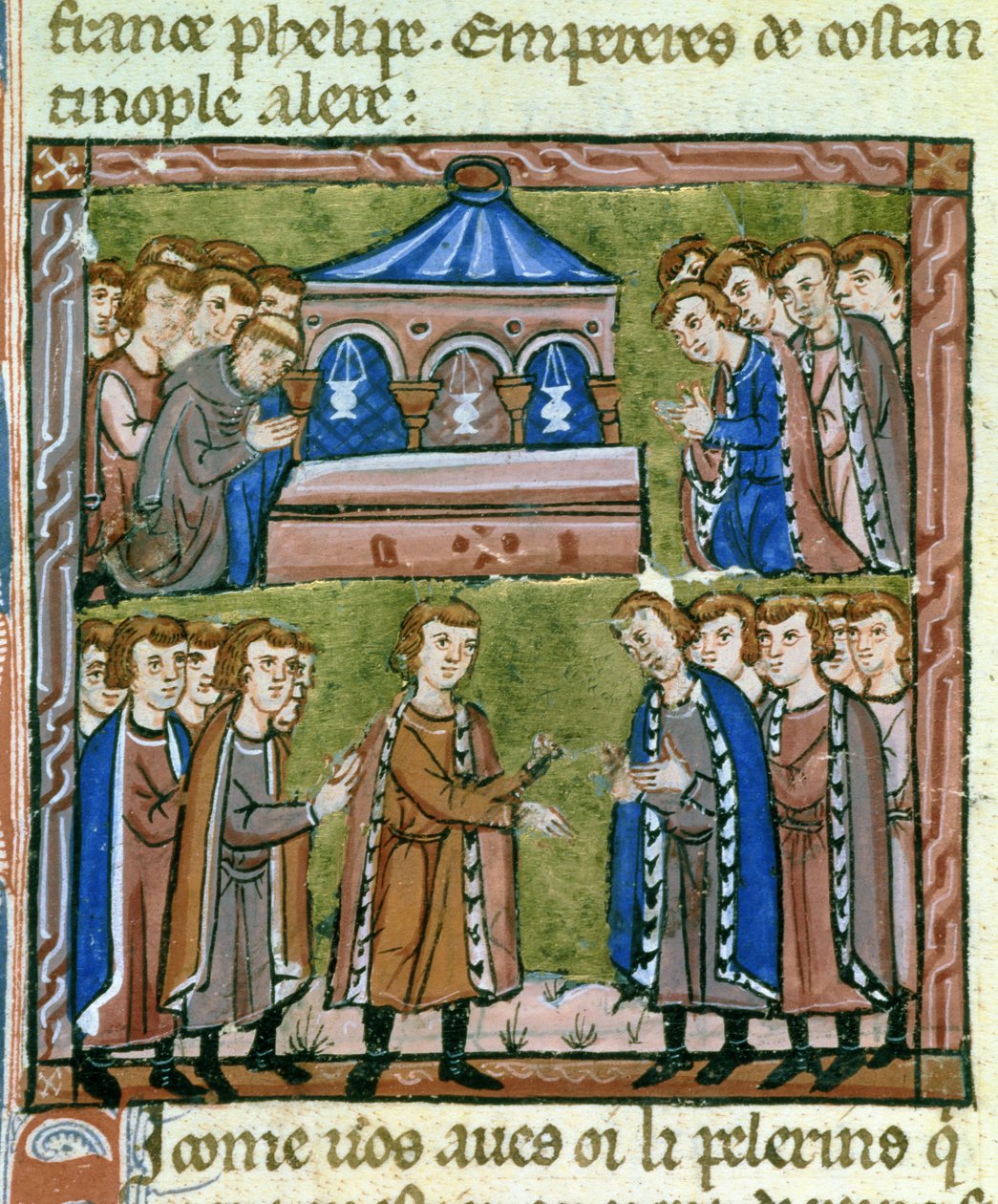 Godefroy de Bouillon és a croises imában a Szent Sírnál – Godefroy de Bouillon megválasztása a Szent Sírba, 1099. július alkotó: Guillaume de Tyr