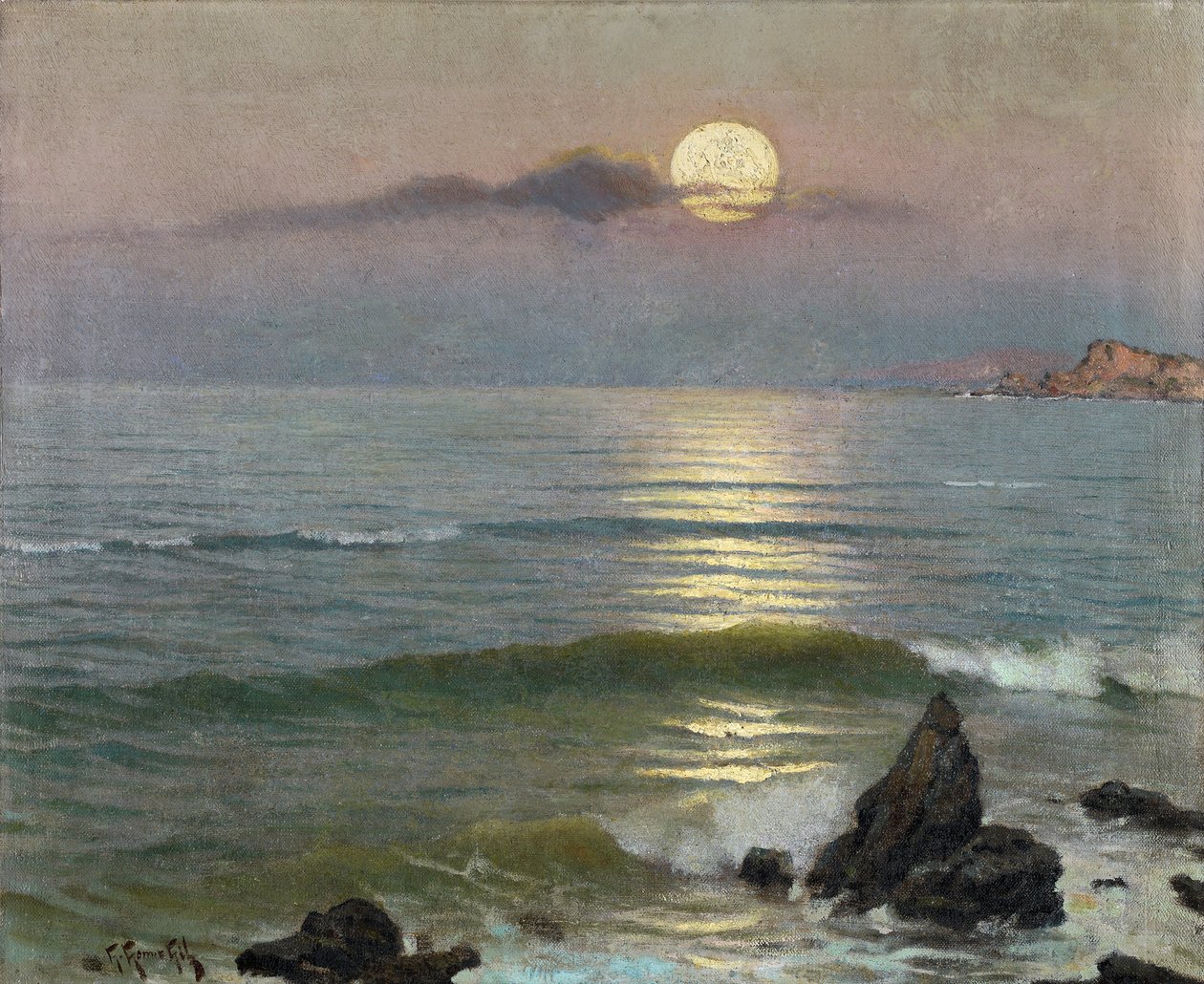 Holdfény - Gómez Gil, Guillermo (1862-1942) - c. 1910 - Olaj, vászon - 43x53 - Carmen Thyssen Múzeum, Malaga alkotó: Guillermo Gomez y Gil