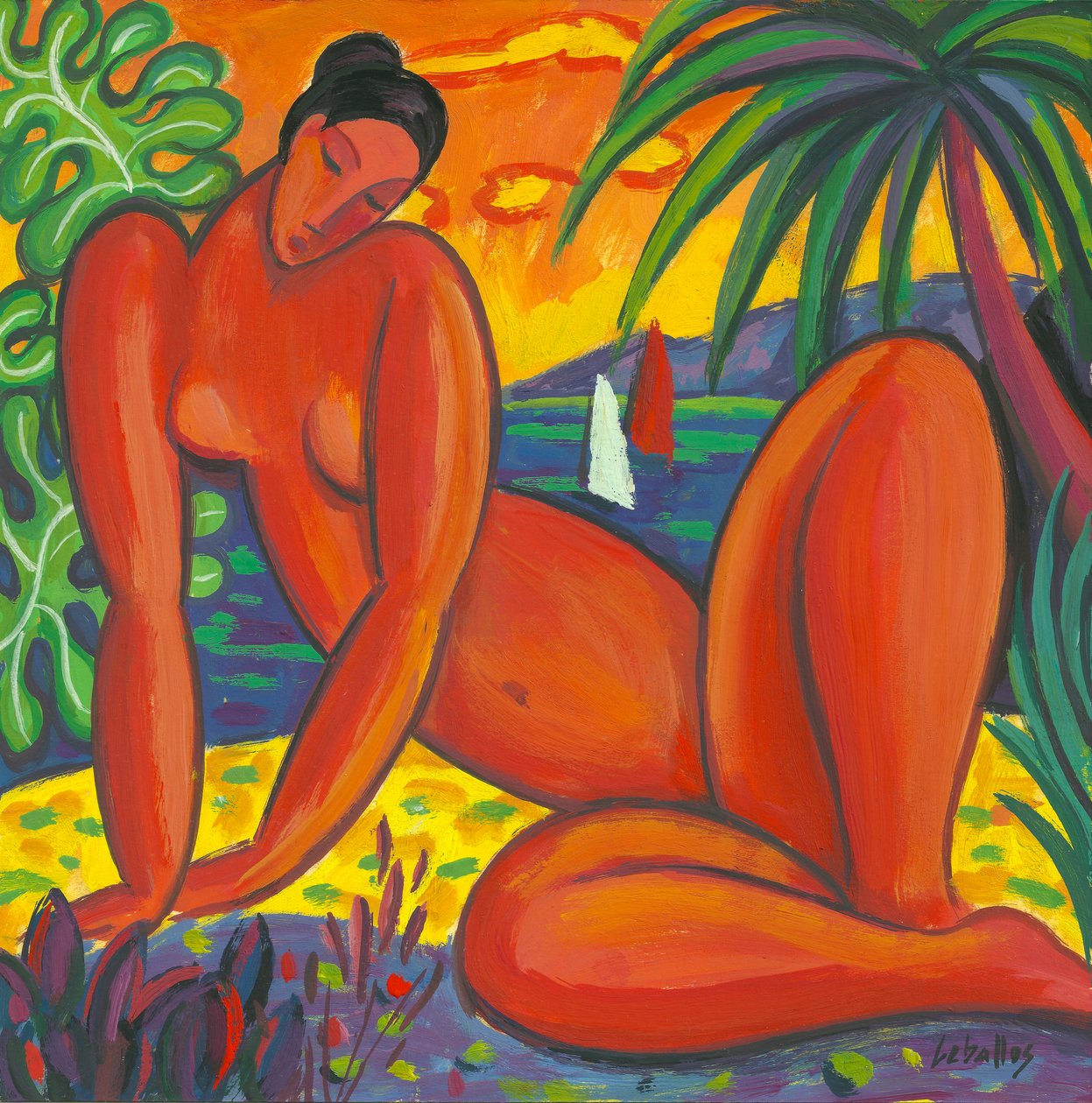 Taiti akt, 2013 (gouache, papír) alkotó: Guillermo Martí Ceballos