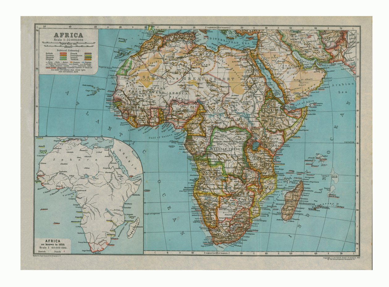 Afrika térképe, 1910 alkotó: Gull Engraving Company