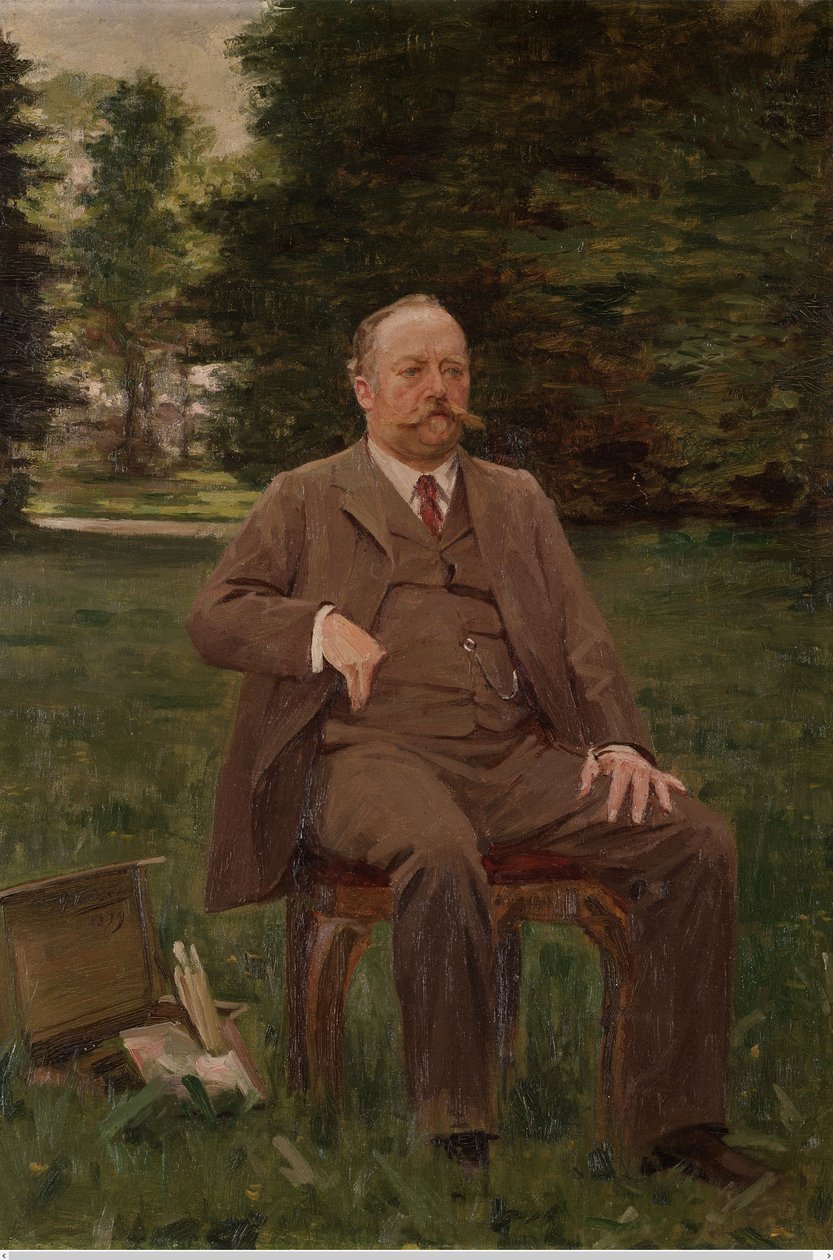 Fernand Scribe a kertjében alkotó: Gustaaf Vanaise