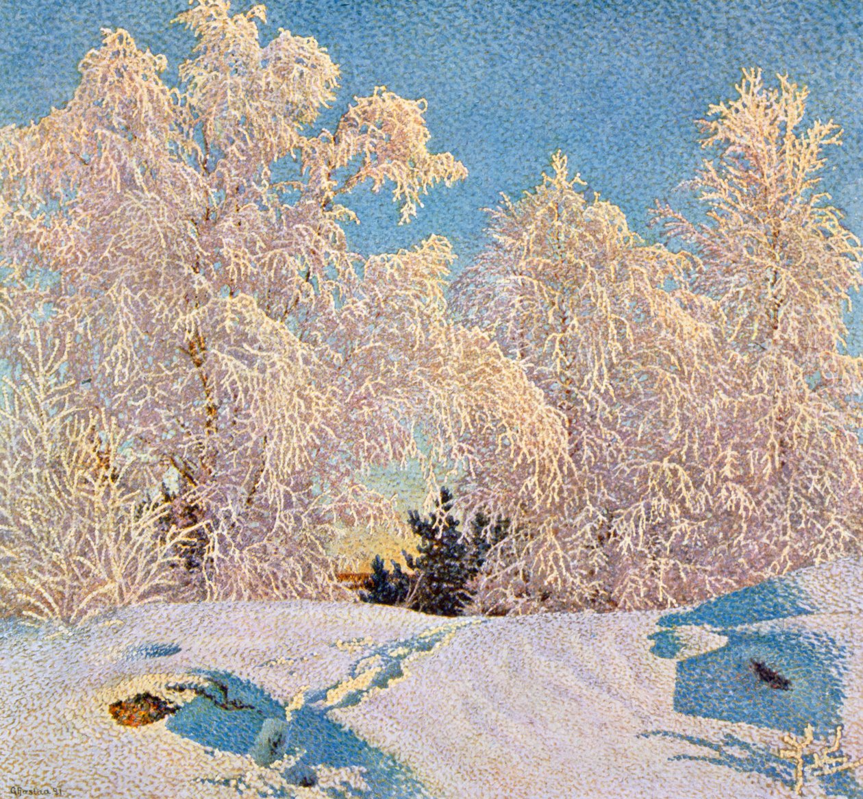 Frost in Sunshine alkotó: Gustaf Edolf Fjaestad