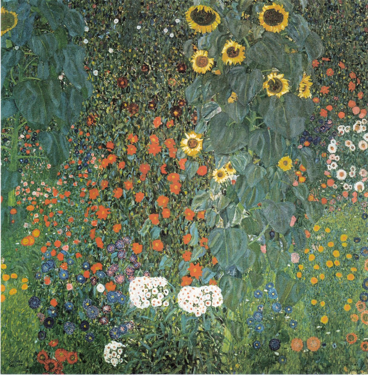 Víkendház kertje napraforgóval alkotó: Gustav Klimt
