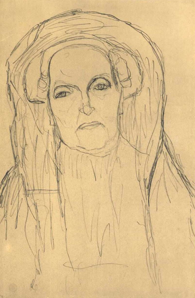 Félhosszú portré egy öregasszonyról alkotó: Gustav Klimt