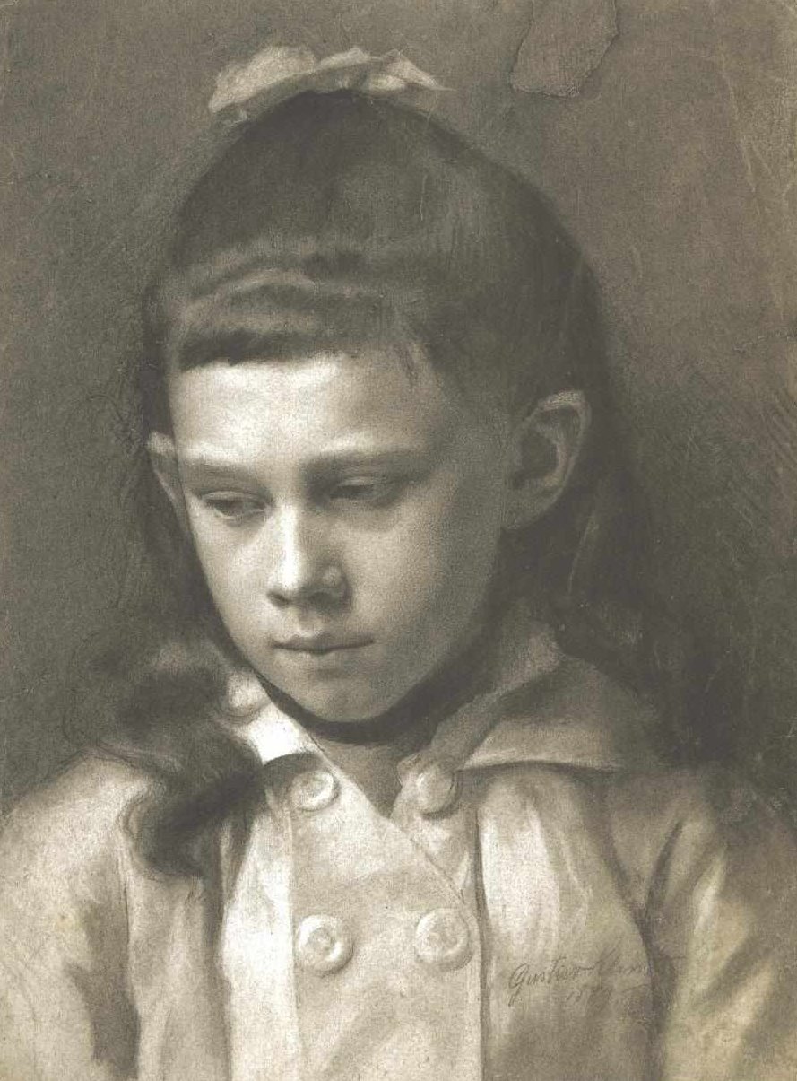 Félhosszú portré egy kislányról alkotó: Gustav Klimt