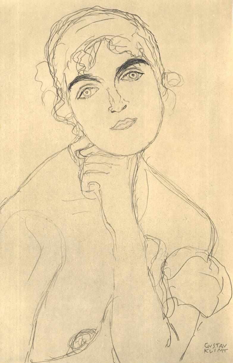 Félhosszú portré elölről alkotó: Gustav Klimt