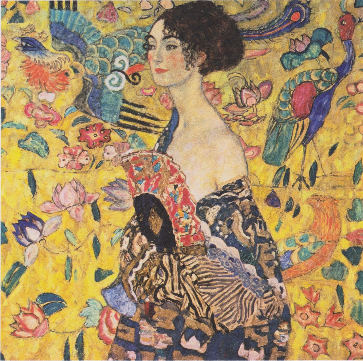 Hölgy ventilátorral alkotó: Gustav Klimt