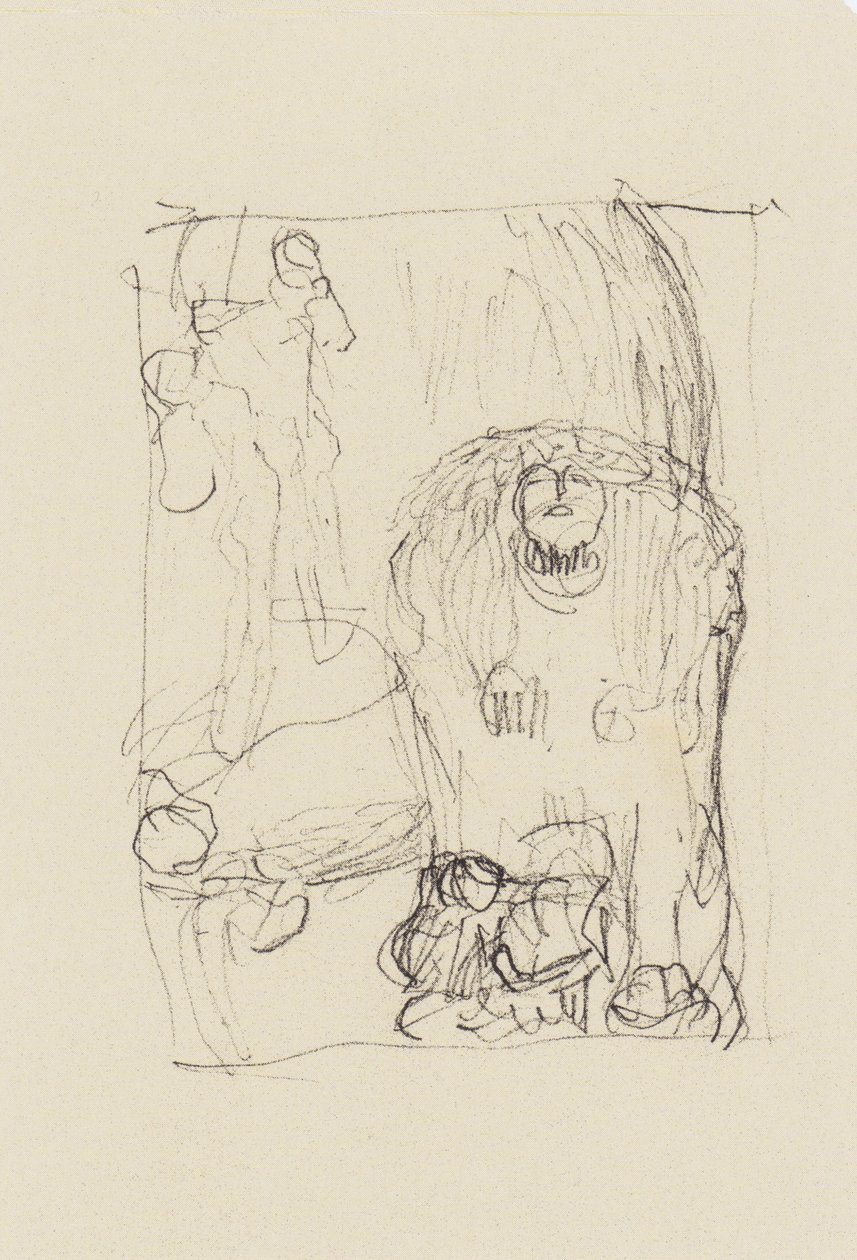 A Szfinx, gyermekes szerelmesek, az alsó szélén figuráznak alkotó: Gustav Klimt