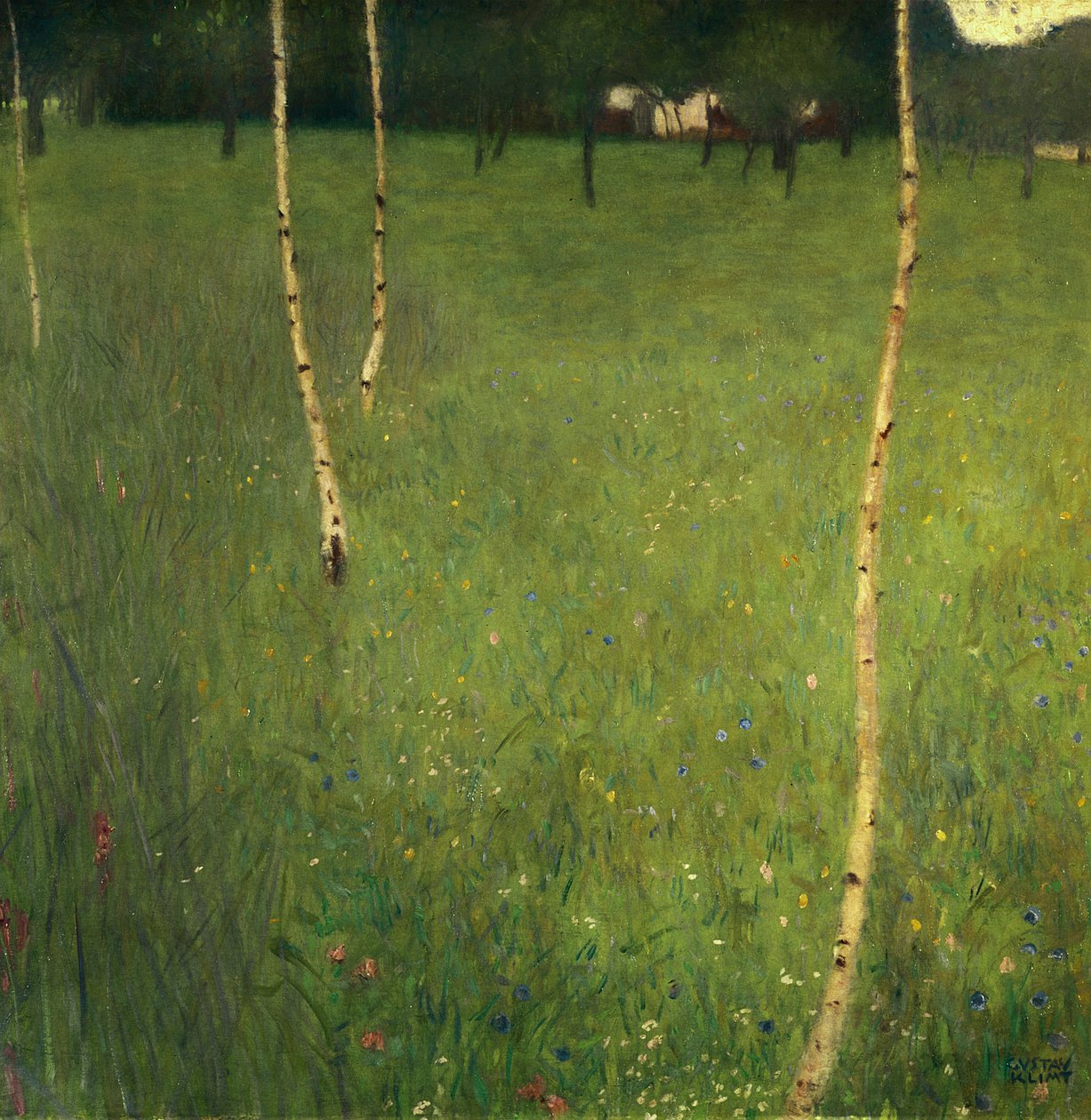 Parasztház nyírfákkal, 1900 alkotó: Gustav Klimt