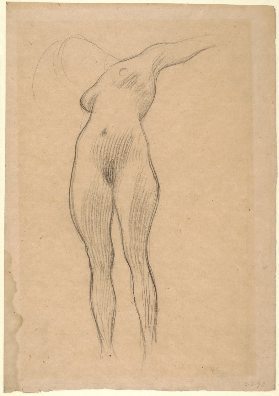 Lebegő nő kinyújtott karral (tanulmány az orvostudomány számára), 1900-1901 alkotó: Gustav Klimt