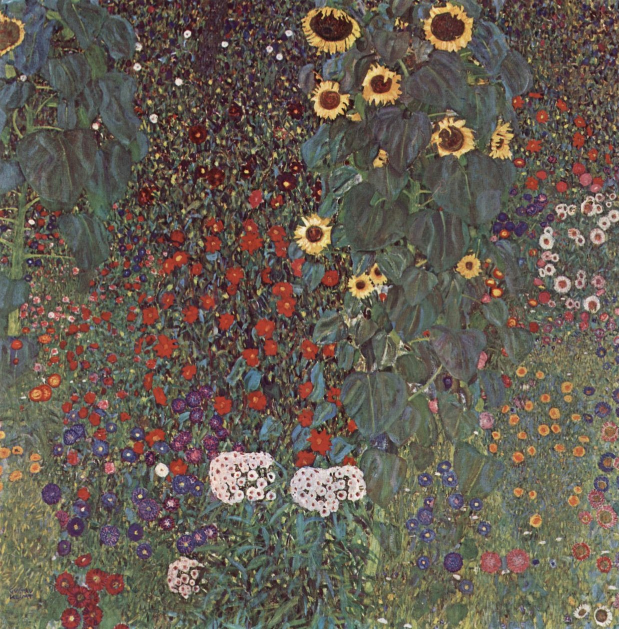Kert napraforgóval vidéken alkotó: Gustav Klimt
