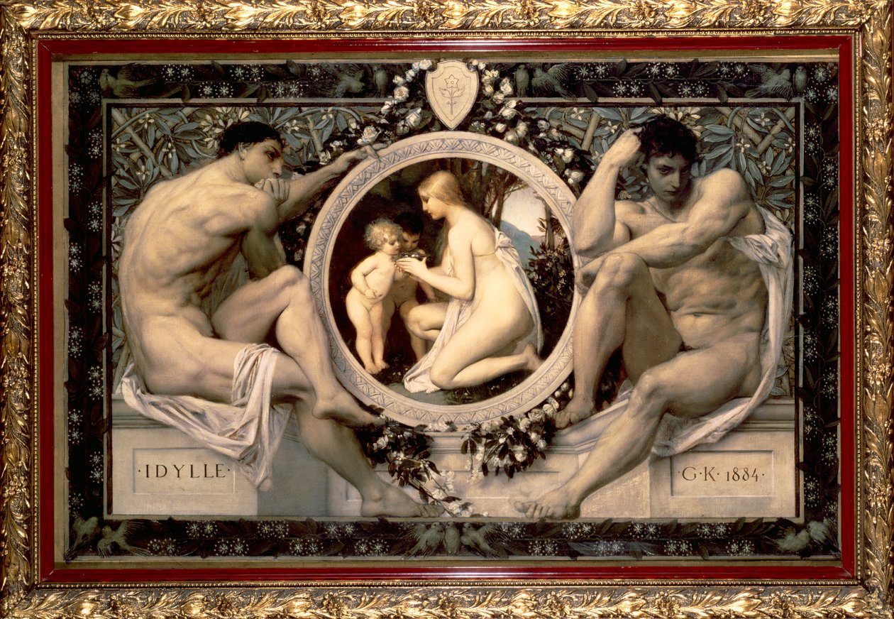 Idill, 1884 alkotó: Gustav Klimt