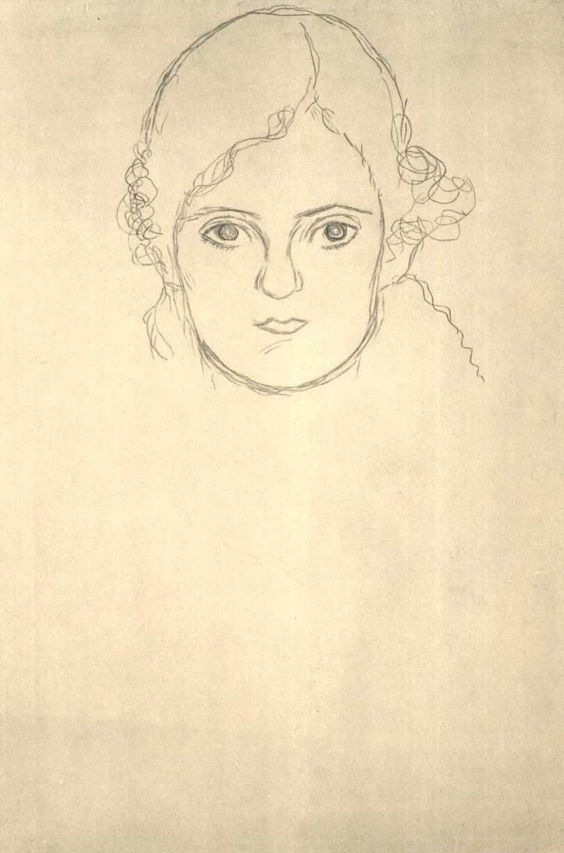 Lány fej2 alkotó: Gustav Klimt