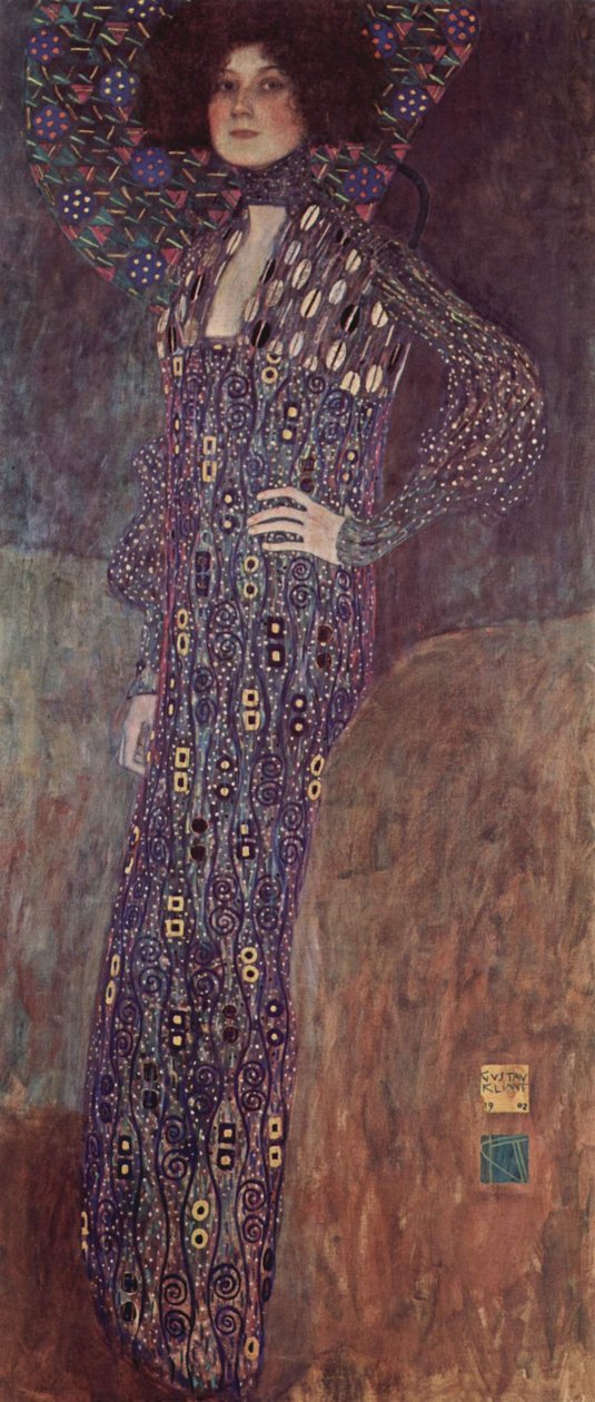 Emilie Louise Flöge arcképe alkotó: Gustav Klimt