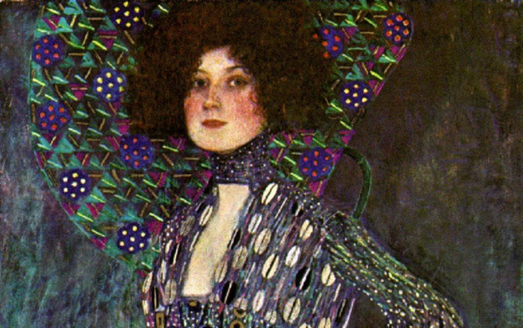 Emilie Louise Flöge arcképe alkotó: Gustav Klimt