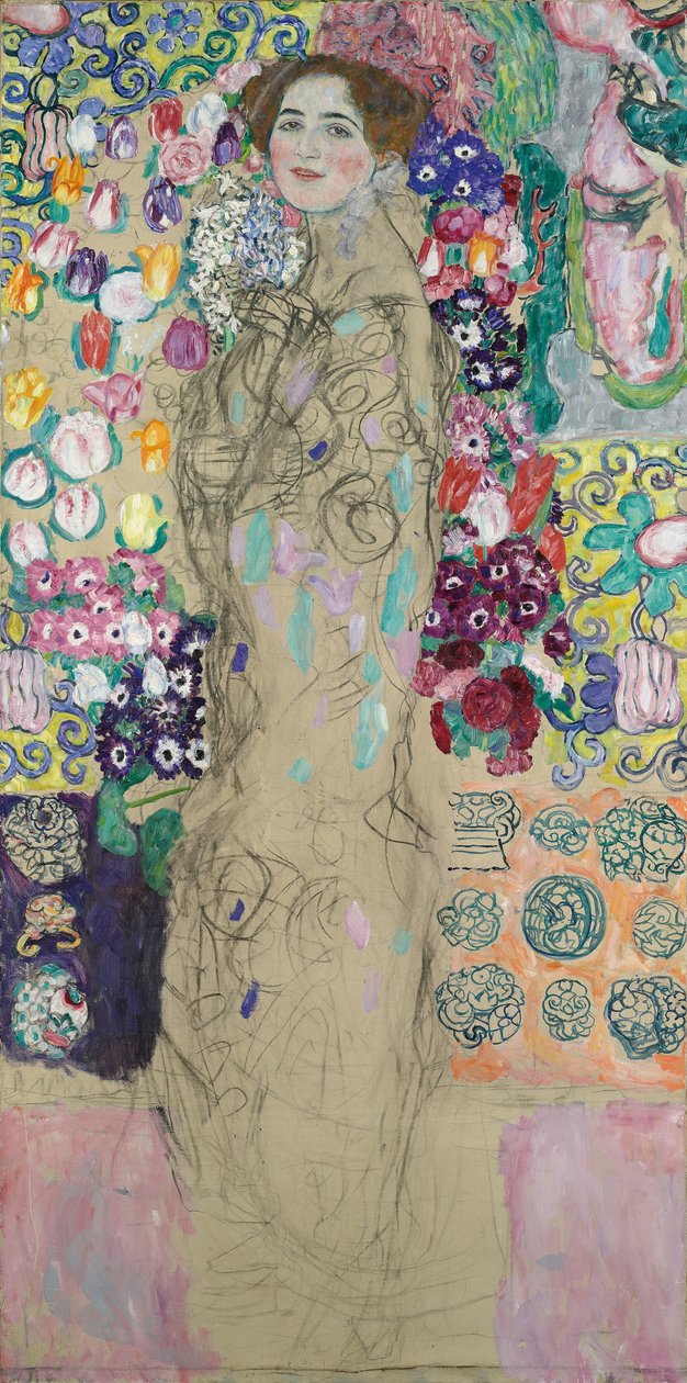 Ria Munk III portréja (befejezetlen 1917-18) alkotó: Gustav Klimt