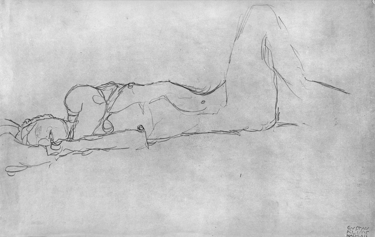 Fekvő női akt alkotó: Gustav Klimt