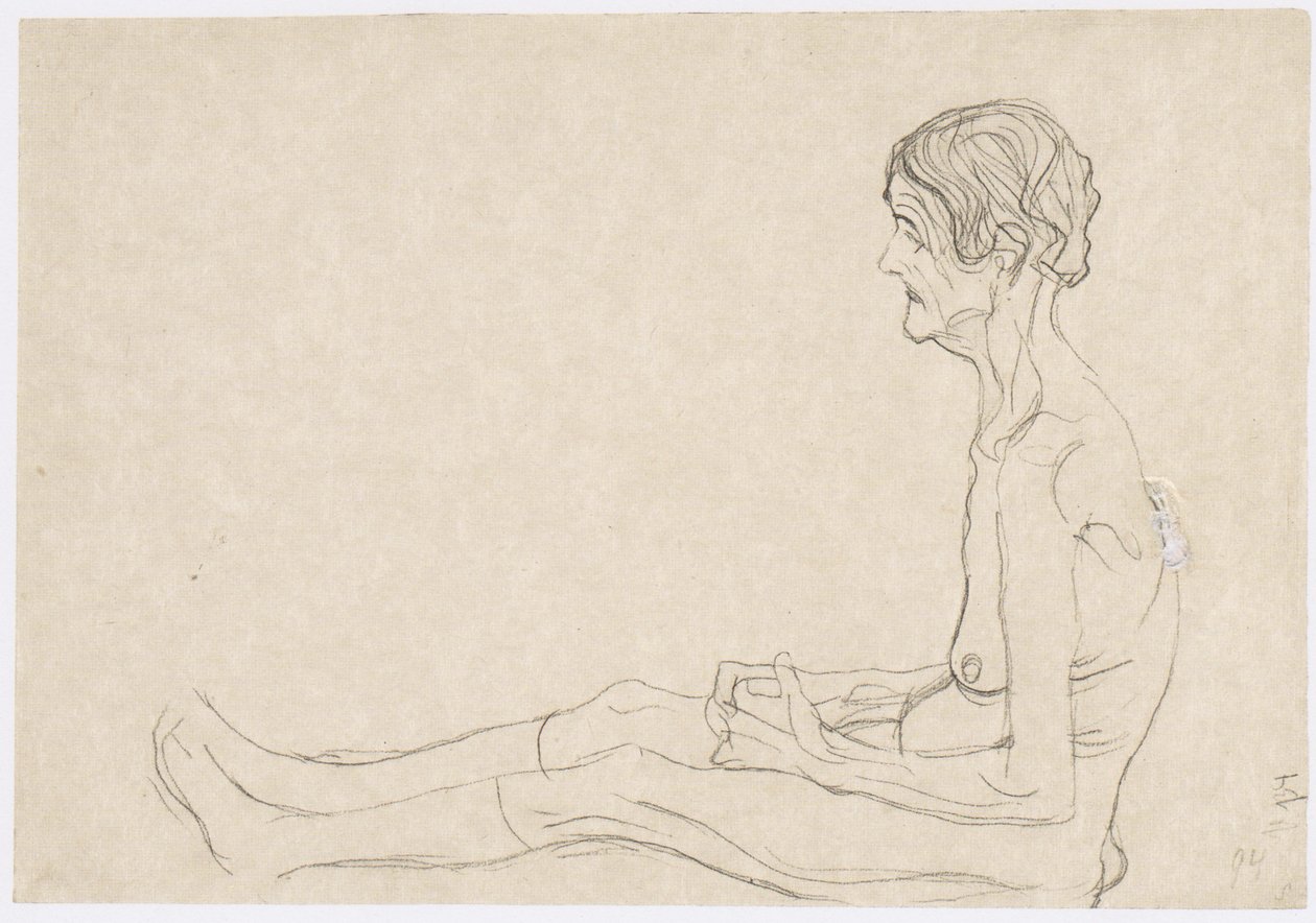 Ülő öregasszony balra alkotó: Gustav Klimt