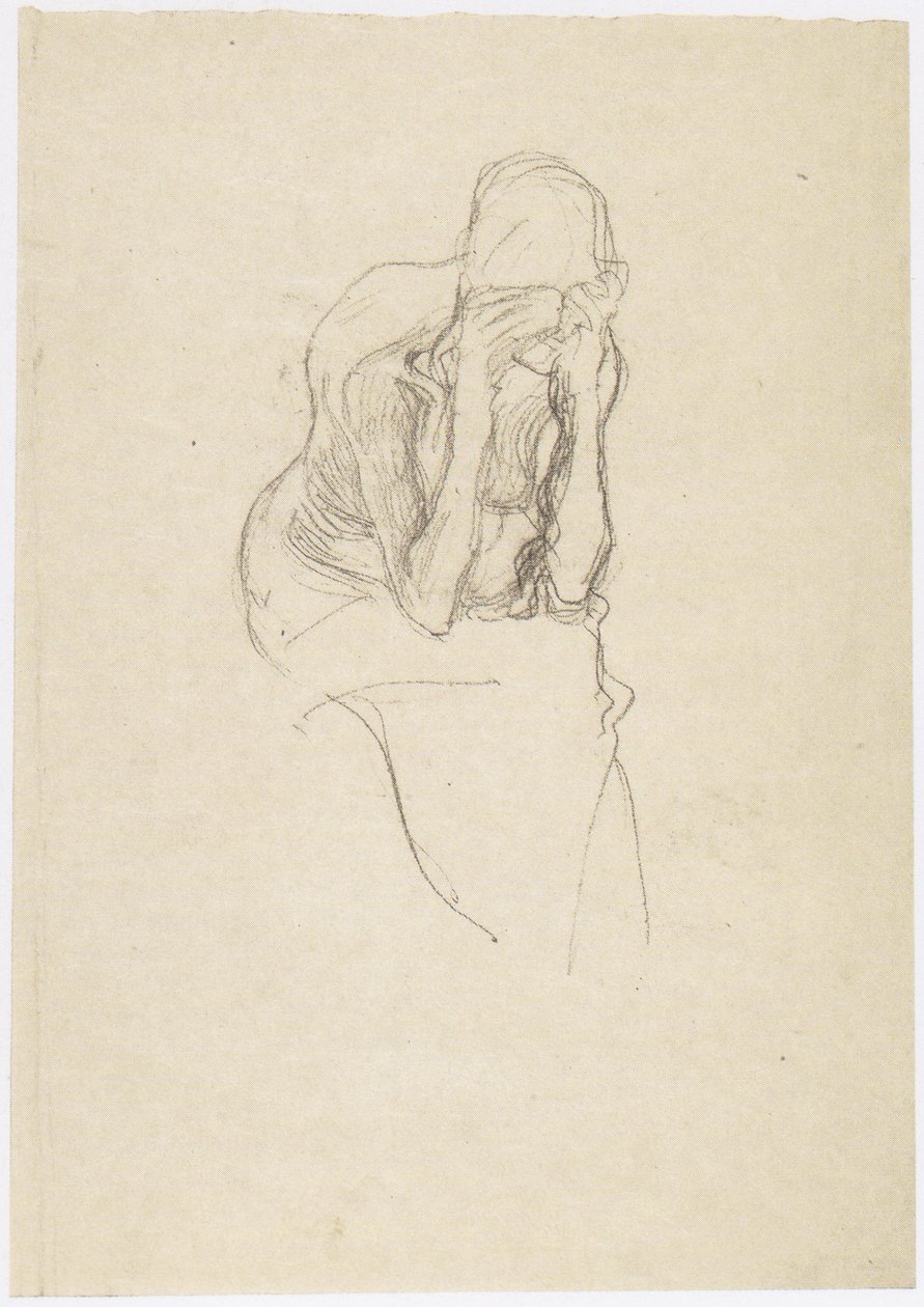 Egy idős nő félidejében ül egy kicsit jobbra alkotó: Gustav Klimt