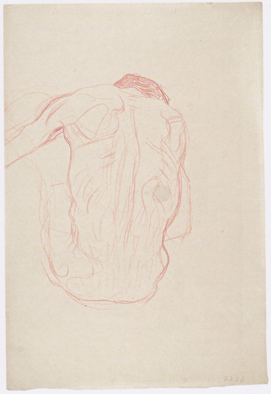 Ülő férfi akt hátulról alkotó: Gustav Klimt