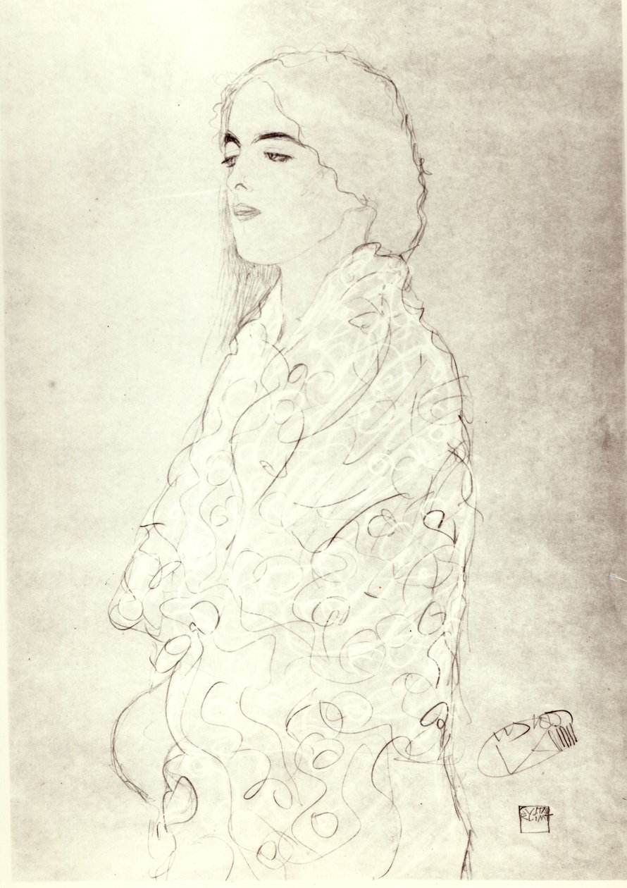Köntösben álló hölgy, 1916 körül alkotó: Gustav Klimt