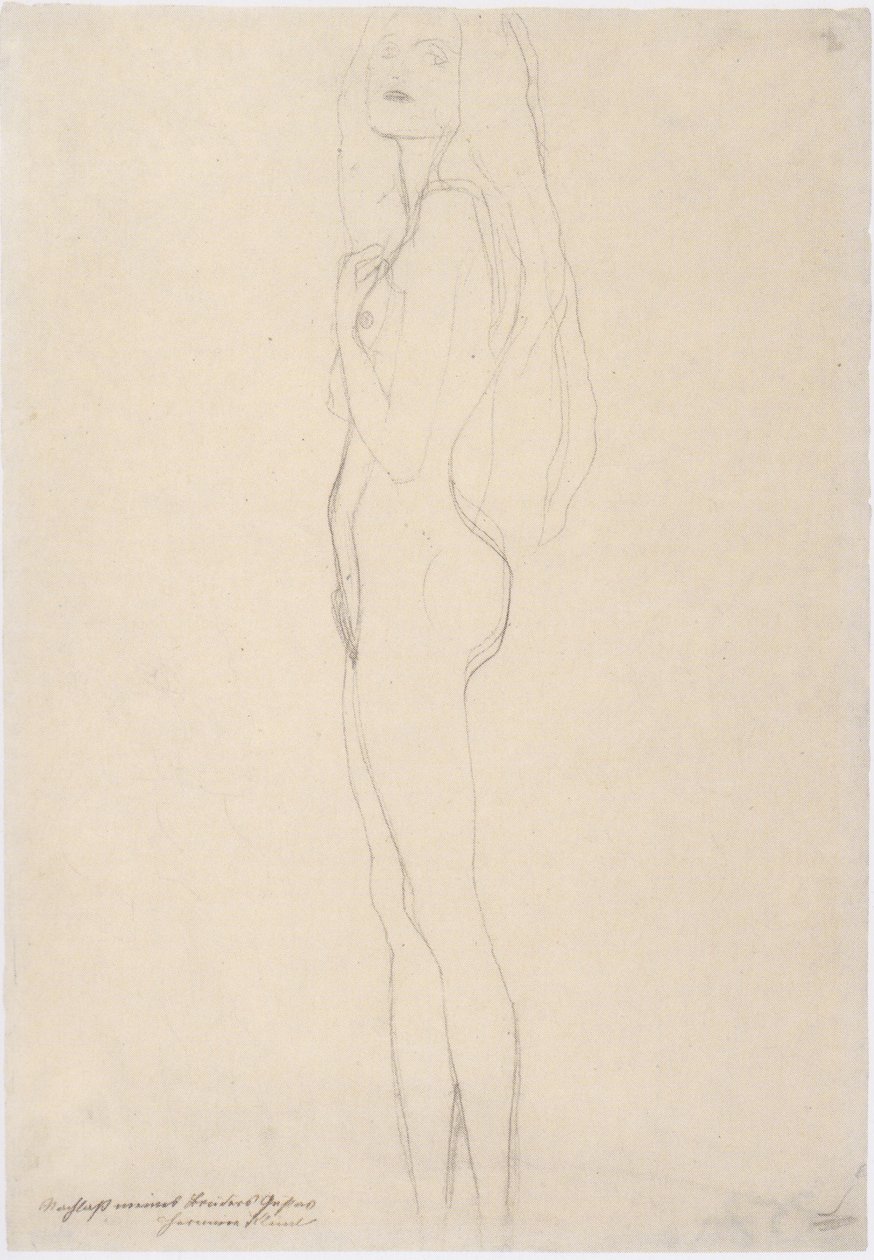 Balra álló meztelen lány alkotó: Gustav Klimt