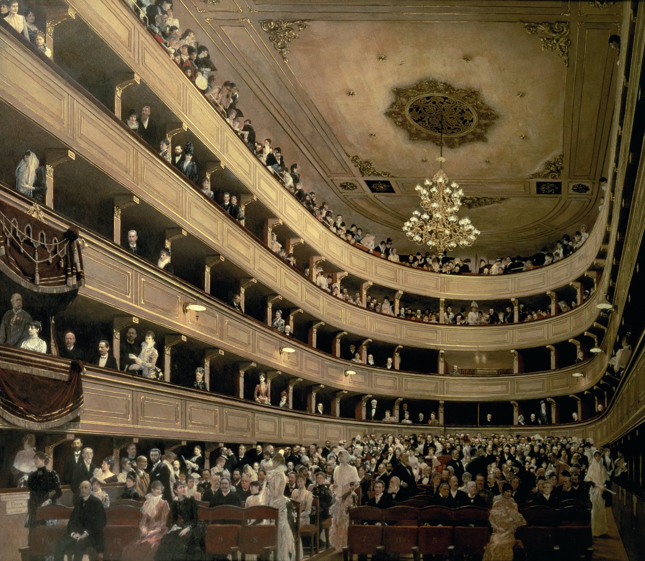 A Régi Várszínház nézőtere, 1888 alkotó: Gustav Klimt