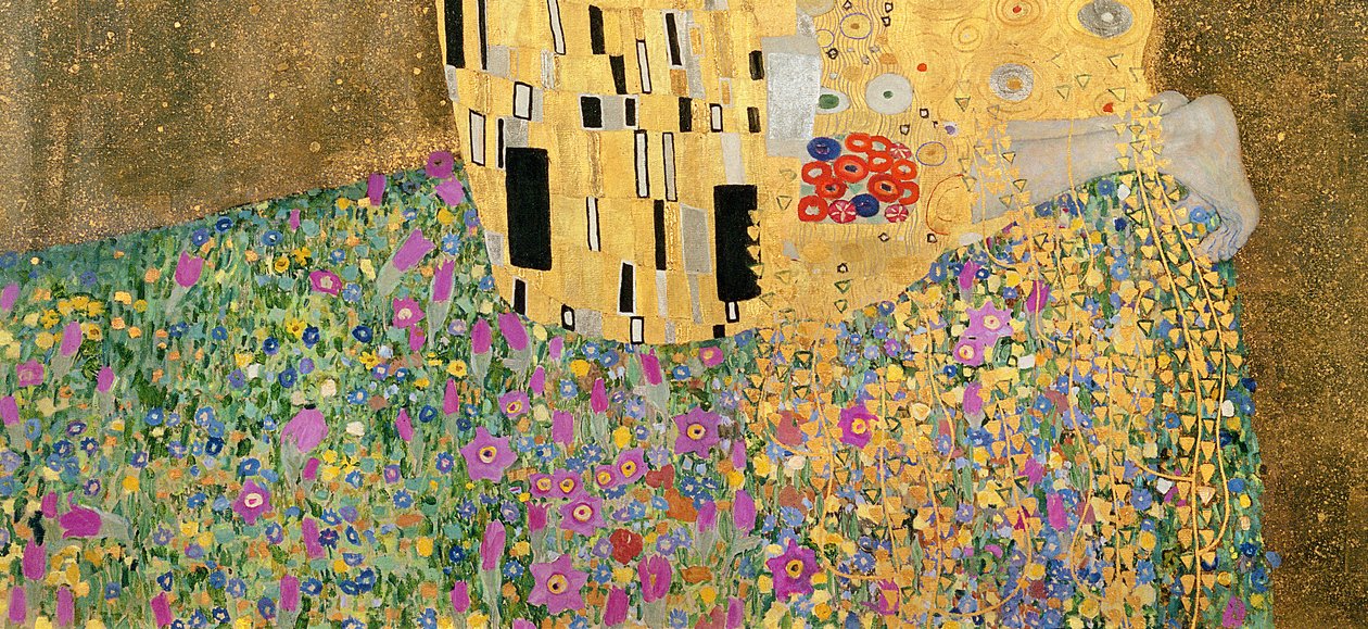 A csók, 1907-08 olaj, vászon, 601-es részlet alkotó: Gustav Klimt