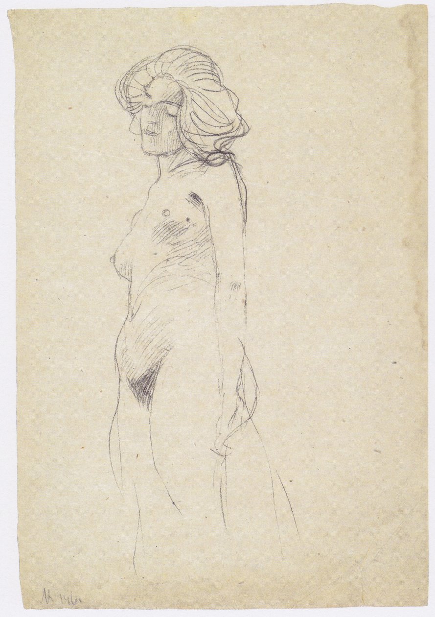 Női akt balra alkotó: Gustav Klimt
