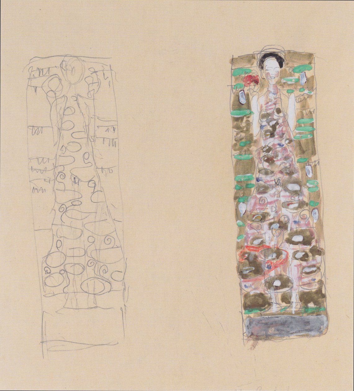 Két kivitel Otto Wagner ékszerlapjához alkotó: Gustav Klimt
