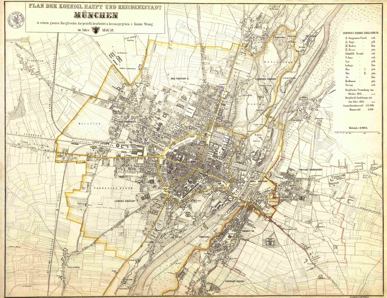 A királyi főváros és rezidenciaváros, München terve a teljes fegyverszünetben látható alkotó: Gustav Wenng