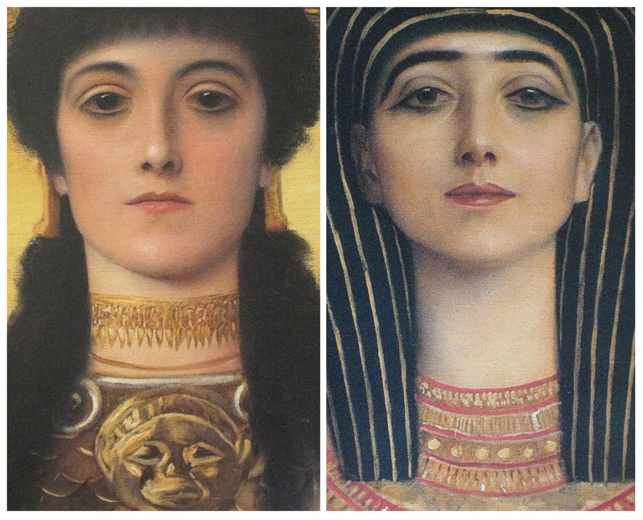 Az ókori Görögország és az ókori Egyiptom, Athéné és Ízisz részletei alkotó: Gustav Klimt