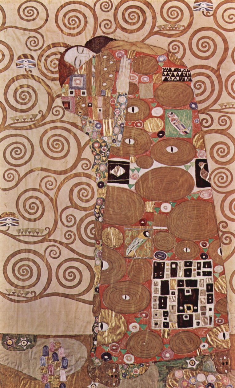 Az ölelés - a brüsszeli Palais Stoclet falfrízének terve, részlet alkotó: Gustav Klimt