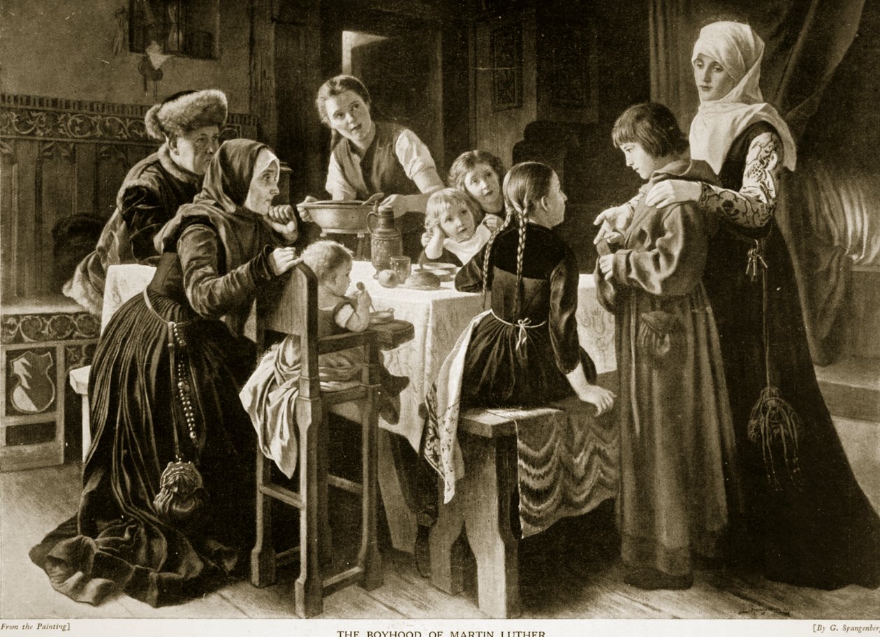 Luther Márton gyermekkora, illusztráció a "Hutchinson