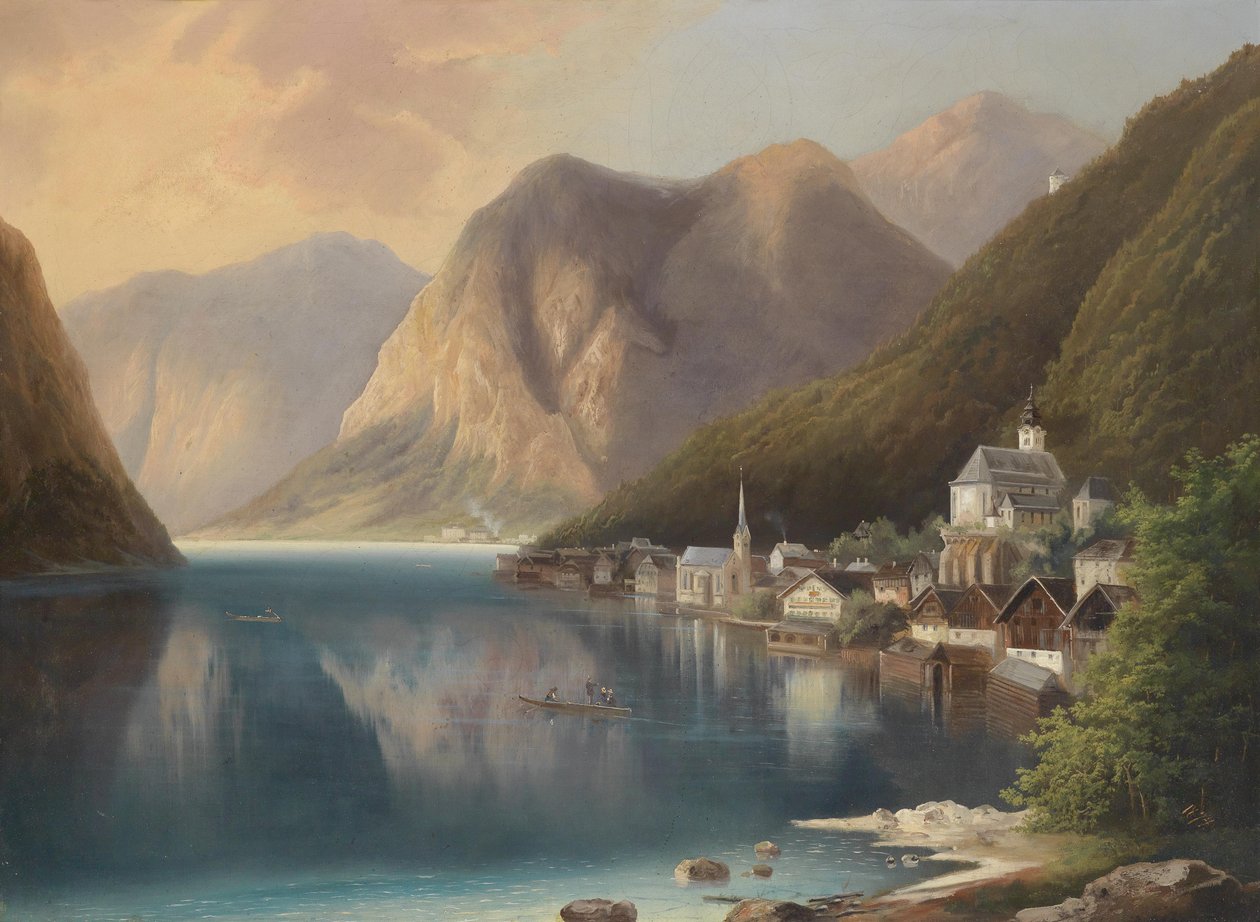 Hallstadt kilátása alkotó: Gustav Barbarini