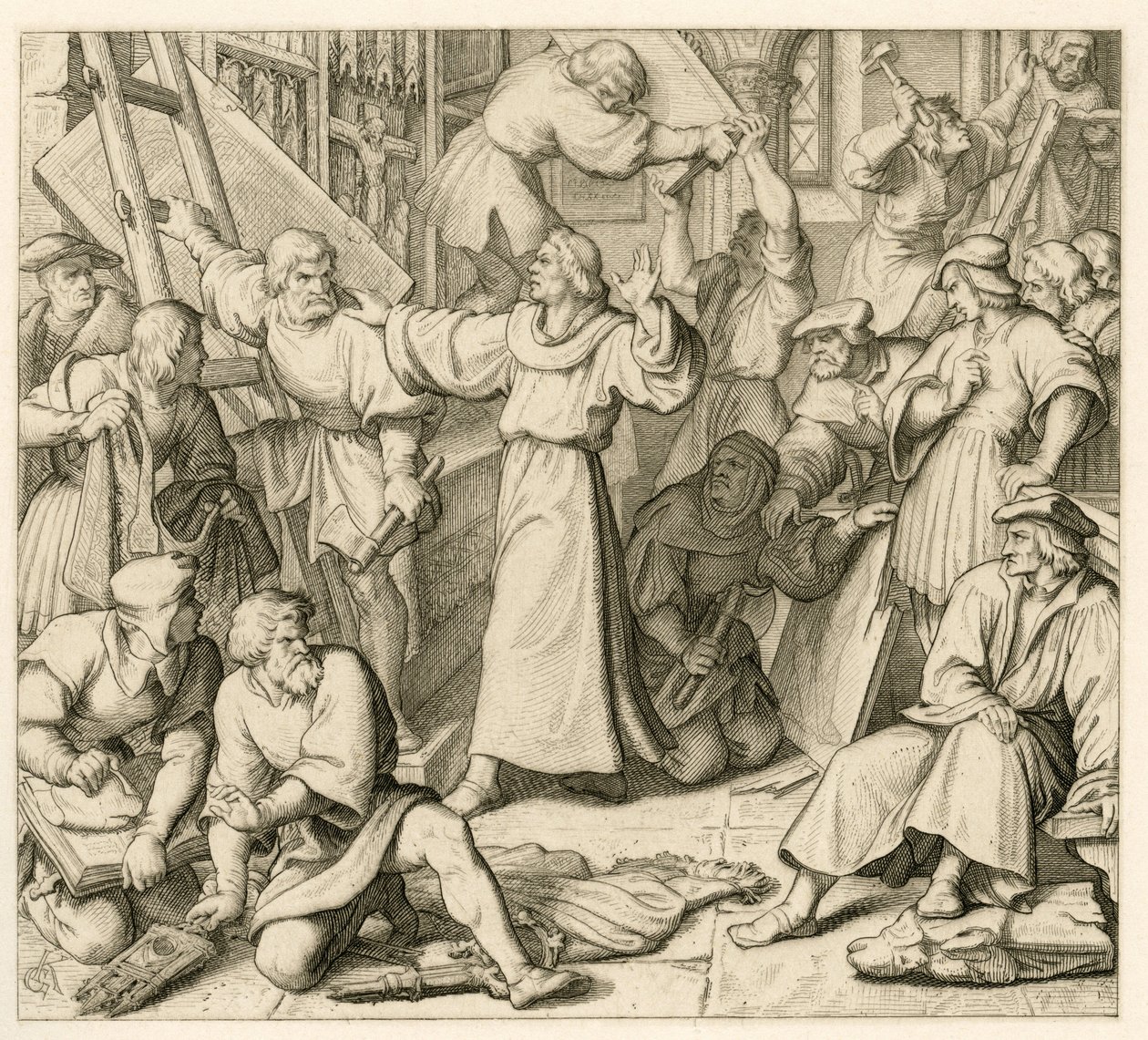 Luther Márton az ikonoklászma ellen alkotó: Gustav Ferdinand Leopold Konig