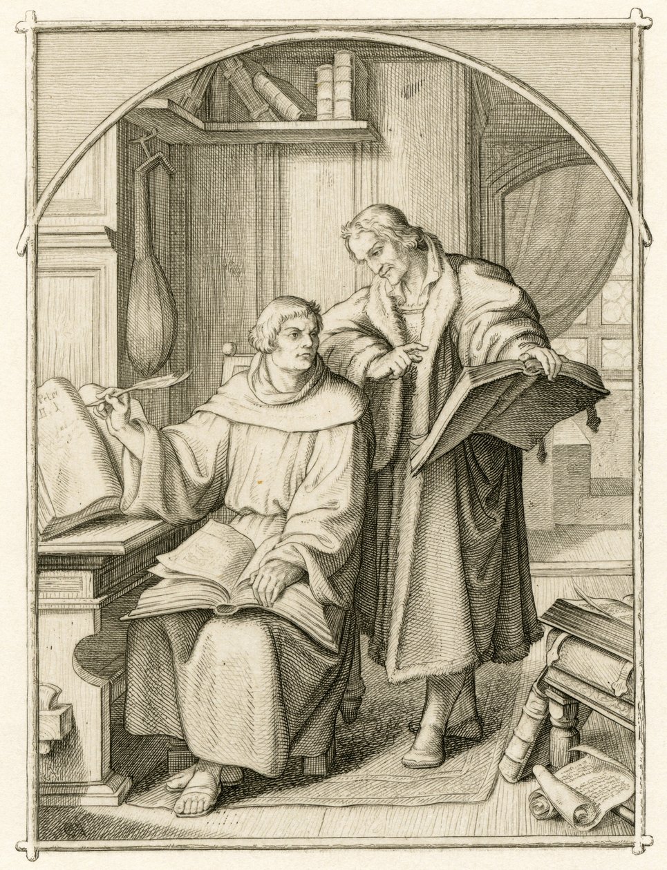 Luther Márton és Philipp Melanchthon (Philippe, Philippus Melanchthon alkotó: Gustav Ferdinand Leopold Konig
