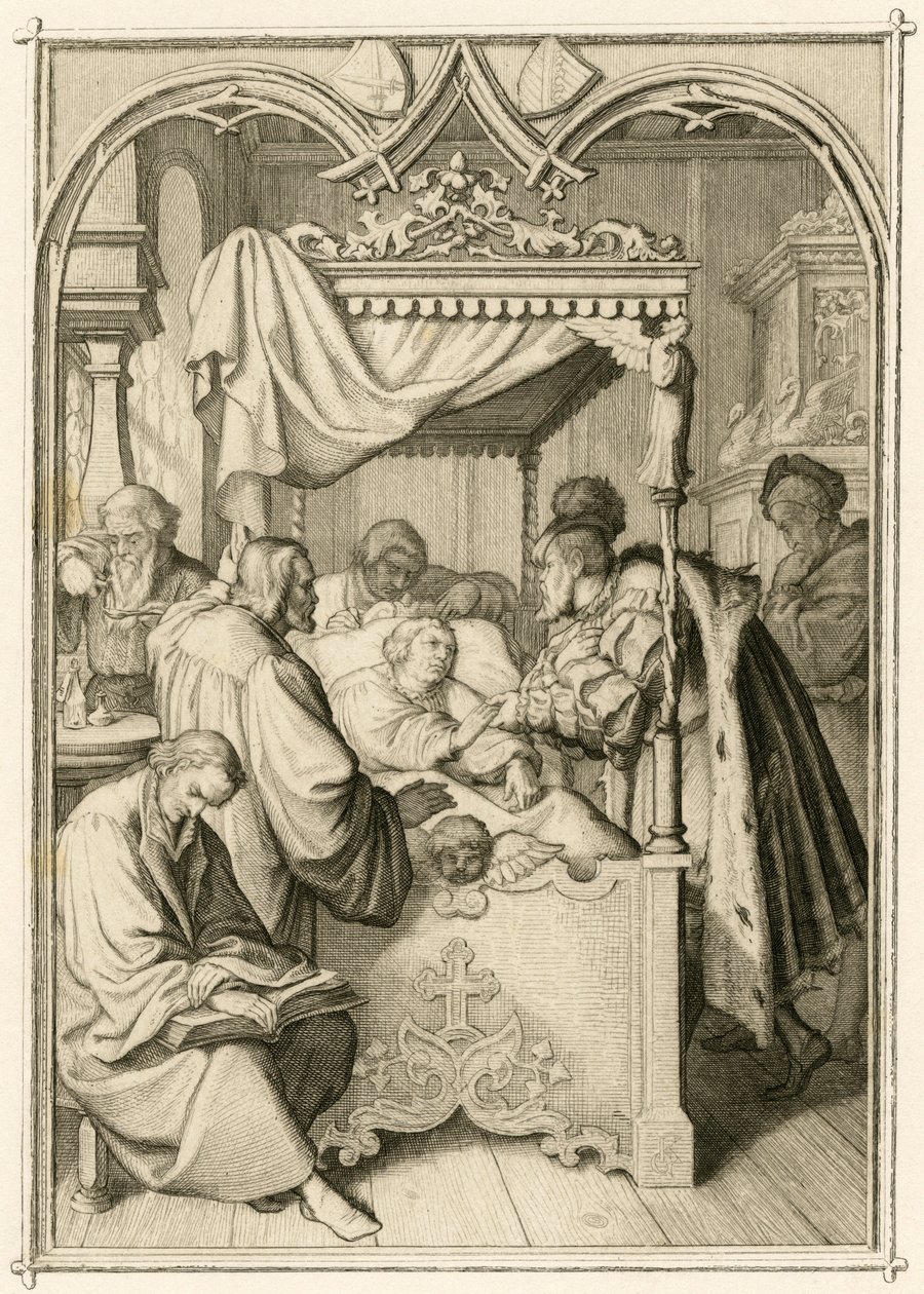 Luther Márton nagyon beteg, Johann Friedrich választó (Johann Frederic Ier de Saxe alkotó: Gustav Ferdinand Leopold Konig