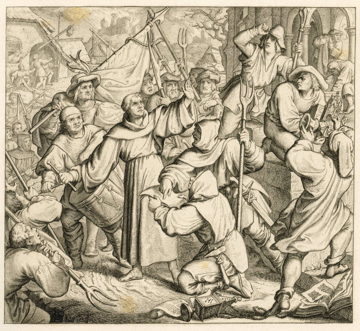 Luther Márton Seeburgban prédikál a parasztháború ellen alkotó: Gustav Ferdinand Leopold Konig