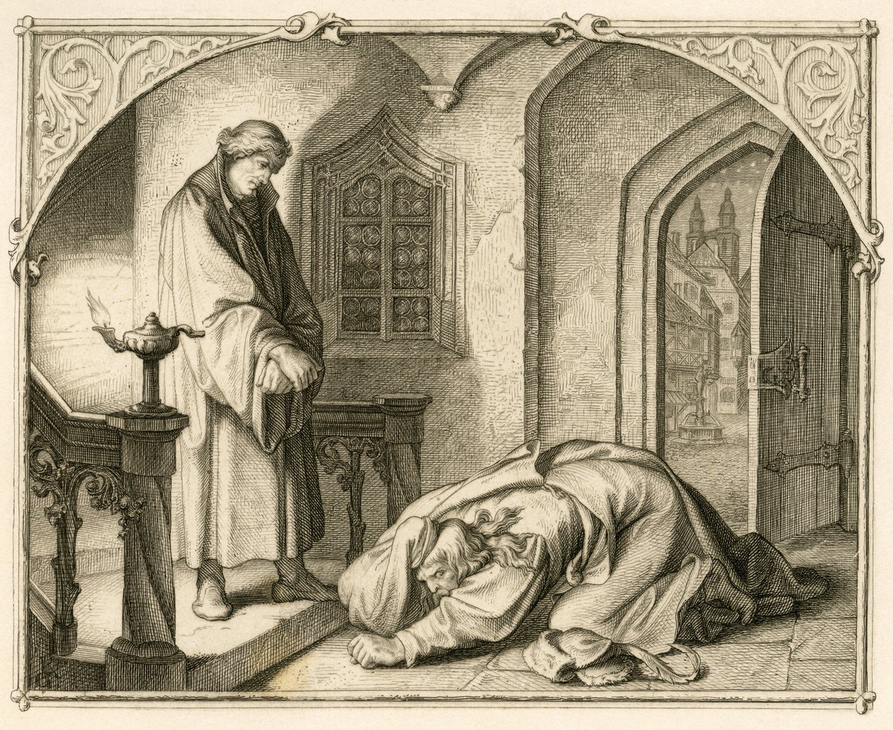 Luther Márton és Hans Kohlhase rabló (1500-1540) alkotó: Gustav Ferdinand Leopold Konig
