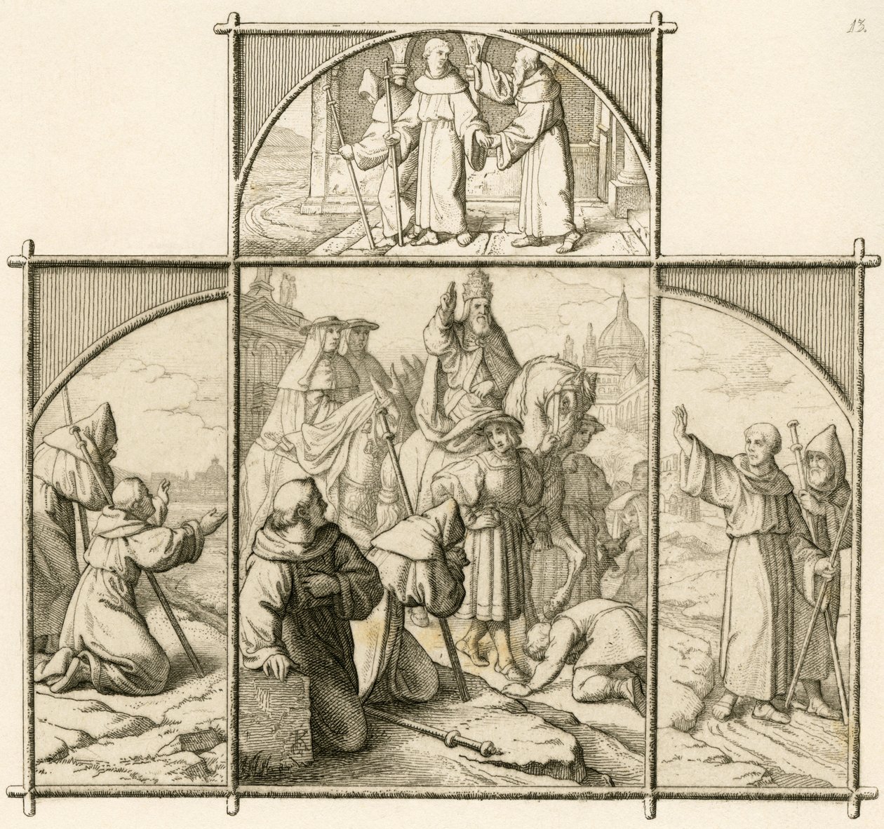 Luther Márton utazása Rómába 1510. Boldog volt, hogy láthatta Rómát, de elborzadt a nagyszerűségtől és a romlottságtól alkotó: Gustav Ferdinand Leopold Konig