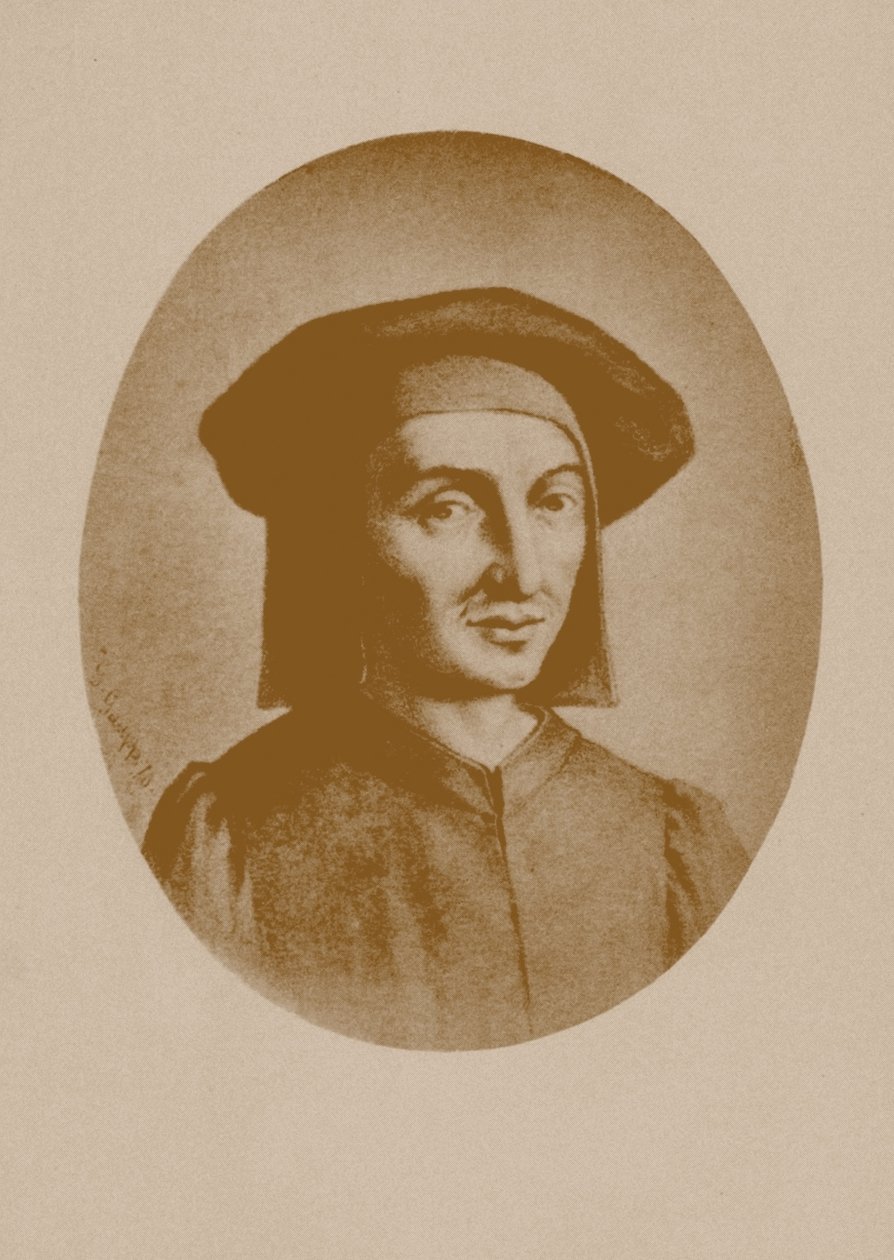 Josquin des Prez zeneszerző portréja, 1870. alkotó: Gustav Gaupp