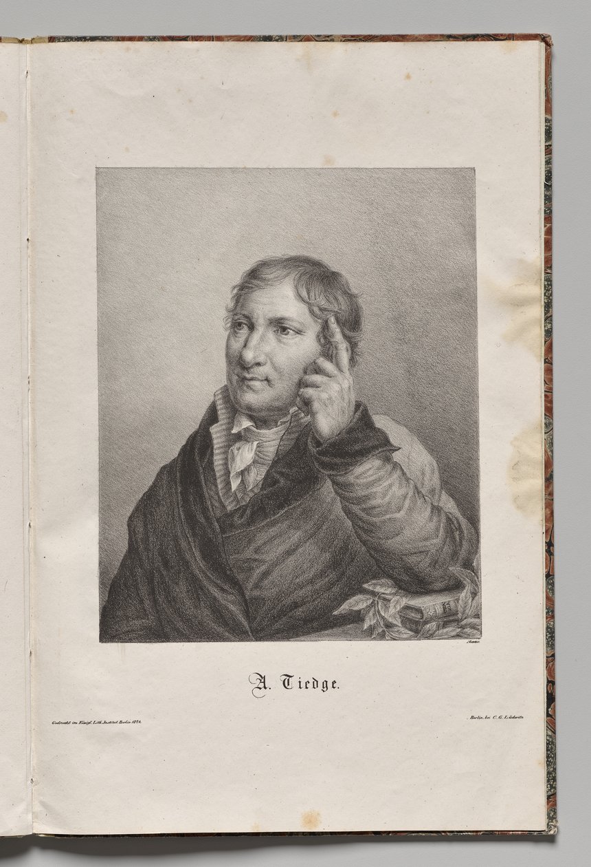 Németország híres szerzői: Chrisoph August Tiedge portréja alkotó: Gustav Karl Friedrich Luderitz