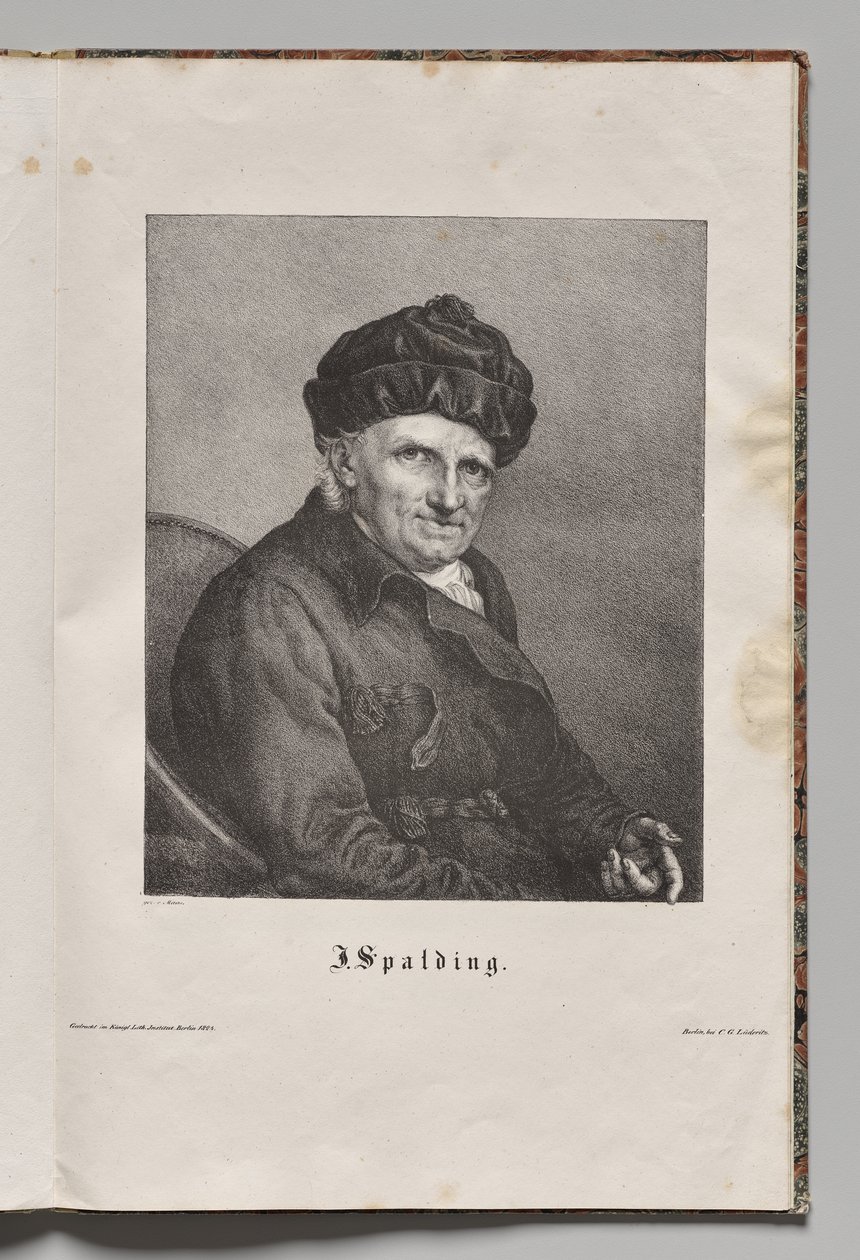 Németország híres szerzői: Johann Joachim Spalding portréja alkotó: Gustav Karl Friedrich Luderitz