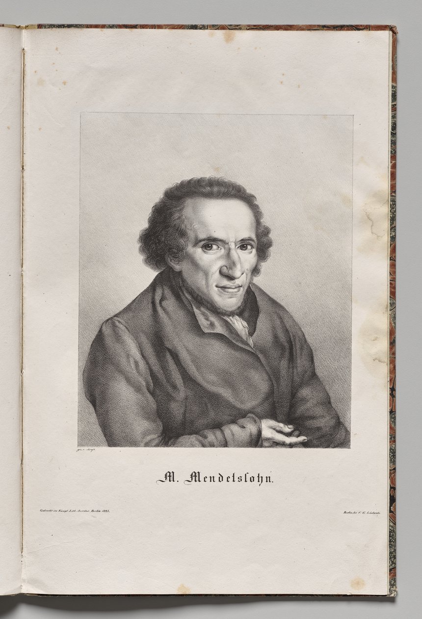 Németország híres szerzői: Moses Mendelssohn portréja alkotó: Gustav Karl Friedrich Luderitz